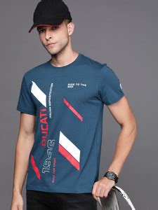 DUCATI Graphic Print Men Round Neck Blue T-Shirt - Buy DUCATI Graphic ...