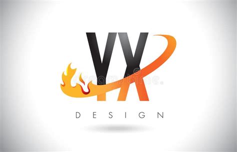 YX Y X Letter Logo with Fire Flames Design and Orange Swoosh. Stock ...