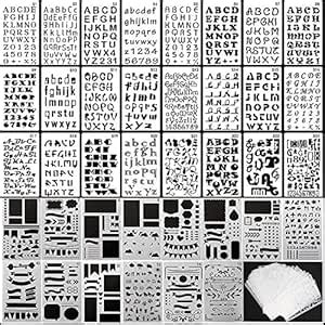 39PCS Letter and Number Stencils Journal Stencils Storage for Notebook ...