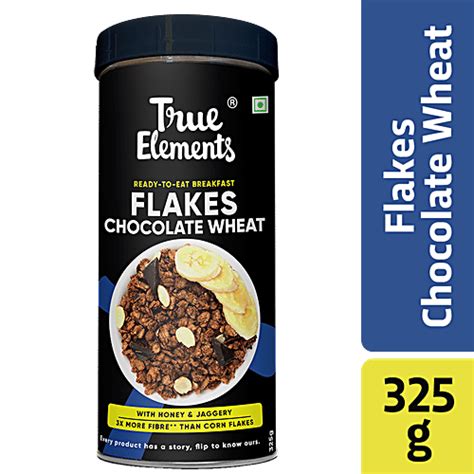 Buy True Elements Chocolate Wheat Flakes - Honey & Jaggery, Rich In ...