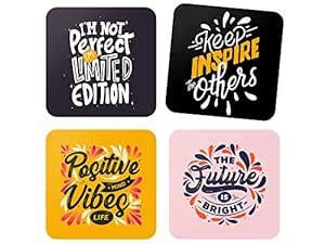 Buy BMahodiBMahodi 'Motivational Quotes' Designer Printed Coasters (MDF ...