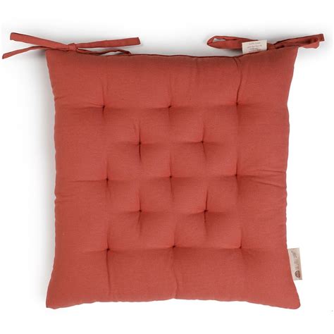 Colour Blocking Cotton Chair Pad (Rust) | Pillow by The Greige Warp ...