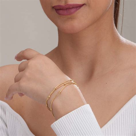 Shop Beaded Layered Chain Gold Bracelet for Women - PALMONAS