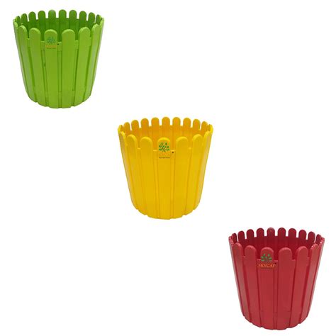 SKYCAP VIP Fence Plastic Flower Pot for Home Decor Indoor/Outdoor,Plant ...