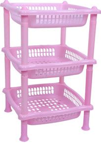 Swati Arisers Square Pink Kitchen rack Storage 3 Rack Self Plastic Wall ...