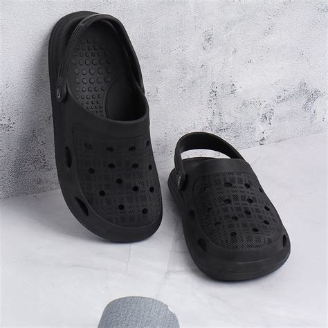 Men Sculpted Perforated Comfort Clogs with Back Strap – Carlton London ...