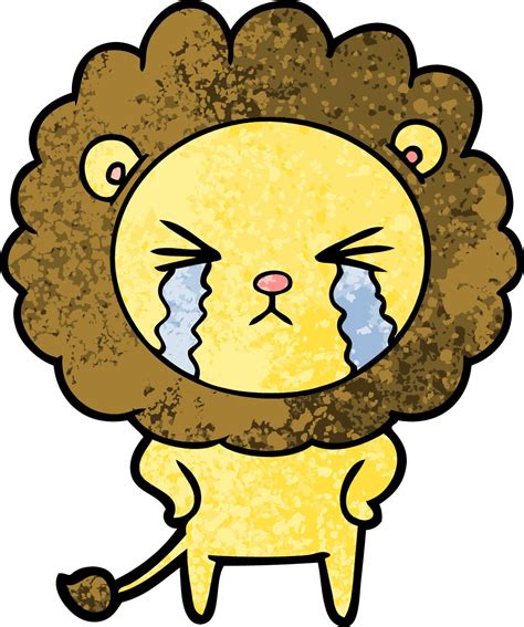 león llorando de dibujos animados 12364110 Vector en Vecteezy