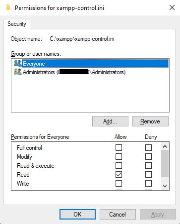 Image result for Cannot Create File Xampp Control.ini
