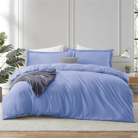 Amazon.com: Hearth & Harbor Calm Blue Duvet Cover Queen Size - 3 Piece ...