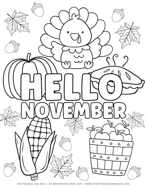 November coloring pages 5 free printables for kids cute coloring pages ...