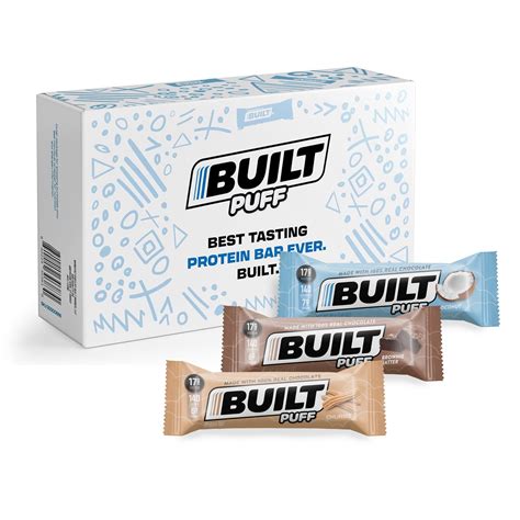BUILT Bar Puff Protein Bar with 17g High Protein and Collagen, Gluten ...
