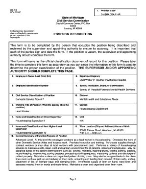 Position Description Form - Fill Online, Printable, Fillable, Blank ...