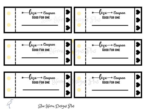 Printable Customizable Love Coupon Book , for Him or Her, Blank Love ...