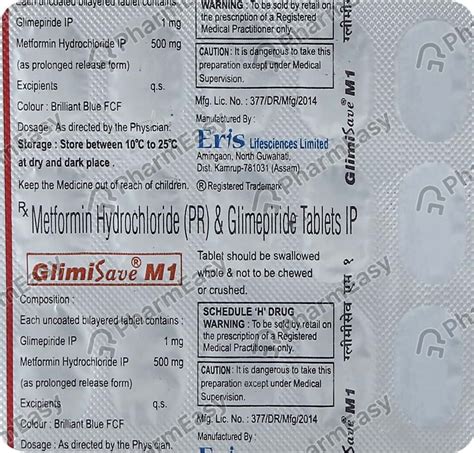 Glimisave M1 Strip Of 15 Tablets: Uses, Side Effects, Price & Dosage ...