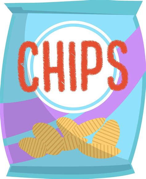 Chips in bag, illustration, vector on white background 35382244 Vector ...