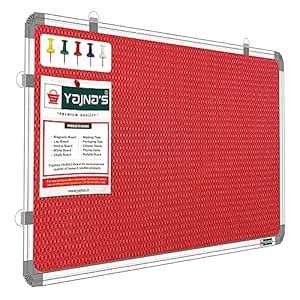 YAJNAS® 3x4 Feet (122x89 CM) Premium Material Red Color Notice Board ...