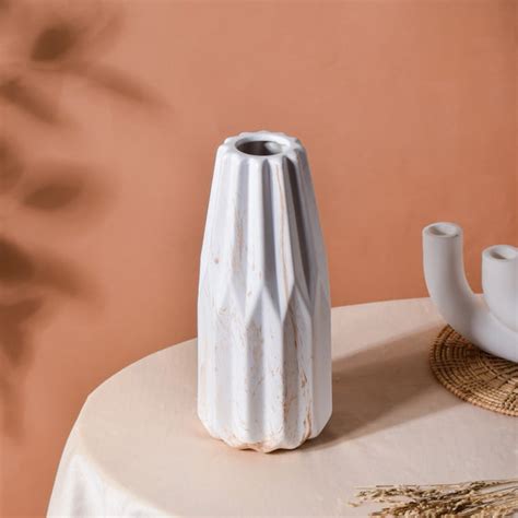 Modern Marble Pattern Ceramic Vase For Home White