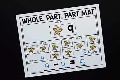 Part Part Whole Mat Free Printable, Strip diagram practice sheet 5.
