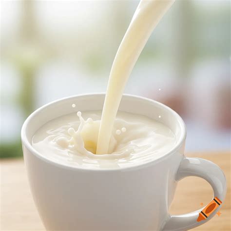 Alpro soy vanilla milk in a cup on Craiyon