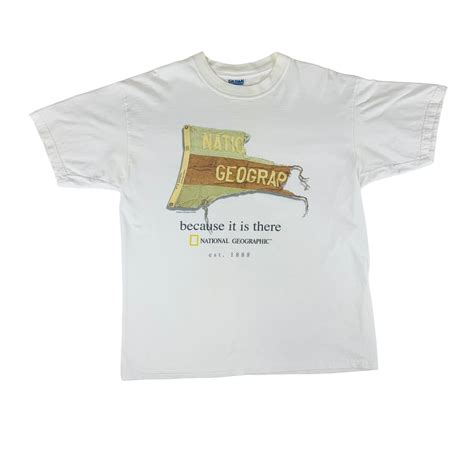 Vintage National Geographic T-shirt Because It is There Tee L - Etsy