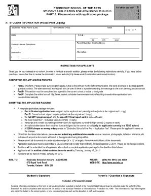 Fillable Online Application Form 2012 2013-Student1104 Fax Email Print ...
