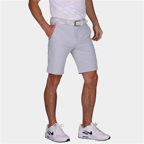Shop Mens Performance Golf Shorts with 9 inch inseam: Light Gray