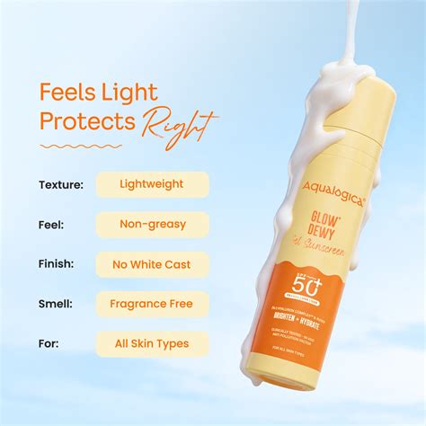 Dewy Sunscreen with Waterproof Glow Formula 50g - Aqualogica