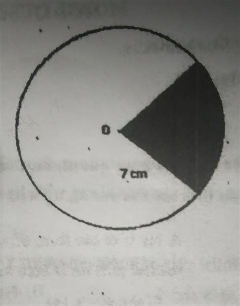 find the area of the shaded region in the given circle of the radius 7 ...