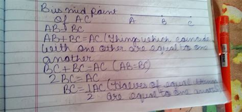 if B is the midpoint of AC then prove that BC=½AC - Brainly.in