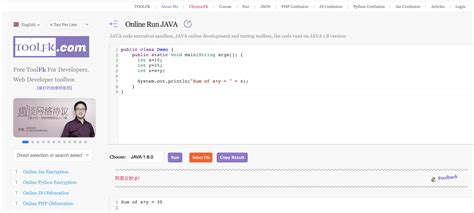 TOOLFK工具-在线JAVA代码执行工具_Hi LearnFk的博客-CSDN博客_java代码运行器