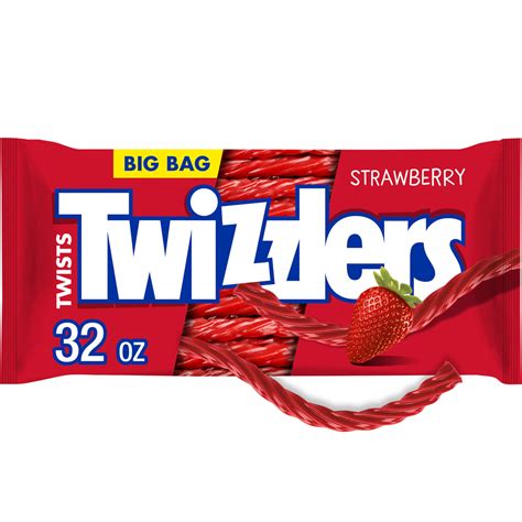 TWIZZLERS Twists Strawberry Flavored Licorice Style, Low Fat Candy Big ...
