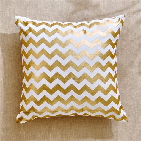 Buy Corsica Chevron Set of 2 Foil Print Cushion Covers - 40x40cm from ...