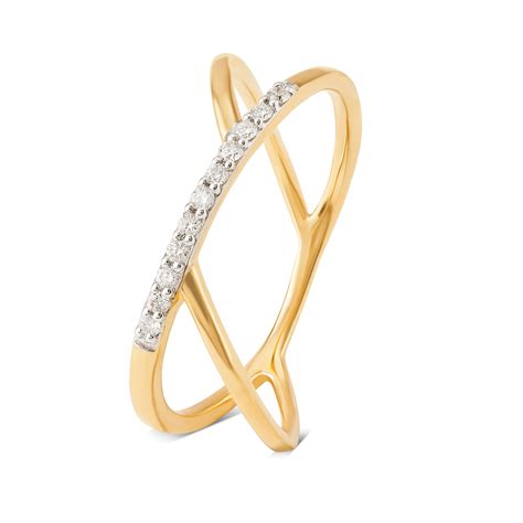Mia 14KT Yellow Gold And Diamond Finger Ring