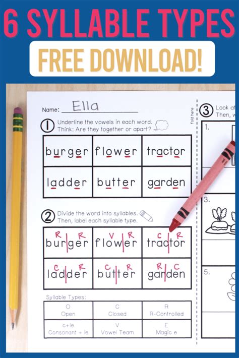 6 Syllable Types Worksheets 的图像结果