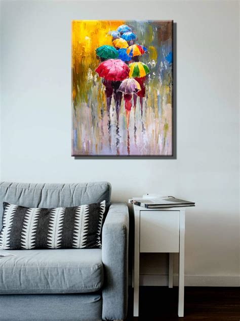 999store Unframed Printed Canvas Abstract Art Rainy Day Painting (24 X ...