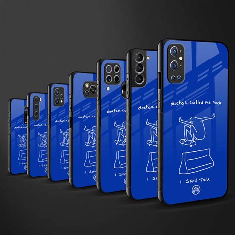 Sick Skateboarder Blue Doodle Phone Cover for iPhone 12 Pro | Glass ...