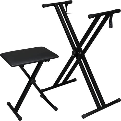 Double X Keyboard Stand And Bench Set Heavy Duty Adjustable ...