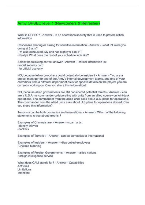 Image result for OPSEC Level 1