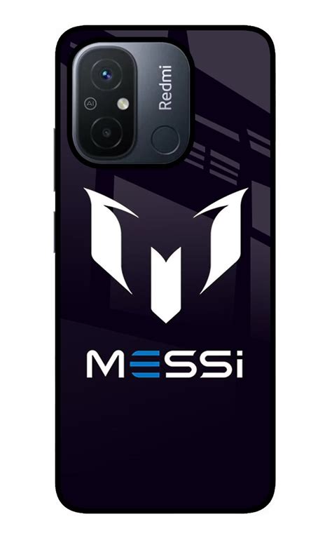 Buy Now Messi Logo Glass Case for Redmi 12C Online | Casekaro