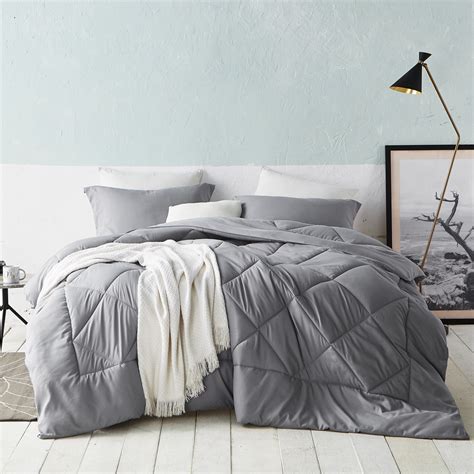 Oversized Reversible Gray Twin XL Comforter to Fit Twin or Twin XL Bed ...