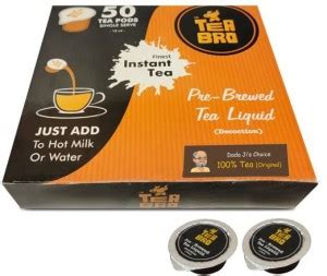 Tea Bro Pods - Original Assam 100% Tea Decoction (Single Serve Instant ...