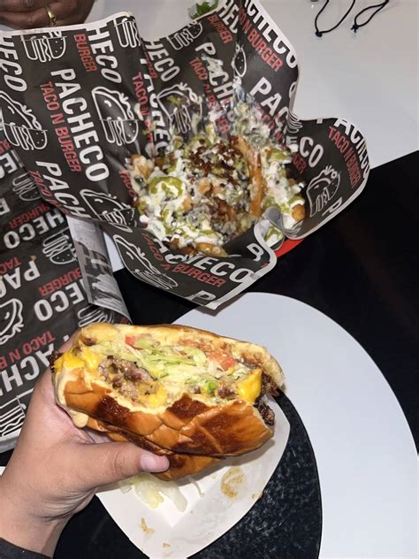 Menu at Pacheco Taco N Burger pub & bar, Dallas, S Ervay St