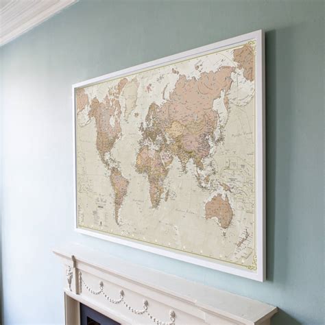 Large Framed World Map 的图像结果