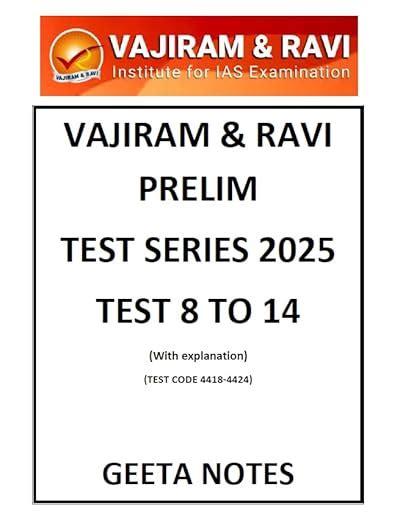 Buy Vajiram & Ravi UPSC Prelim Test Series 2025, Tests 8 to 14 with ...