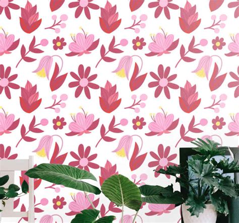 Pink bouquet arrangement floral wallpaper