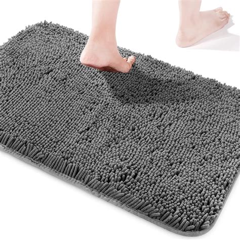 Amazon.com: Yeaban Chenille Bathroom Rugs Non-Slip Thick Plush Bath Mat ...