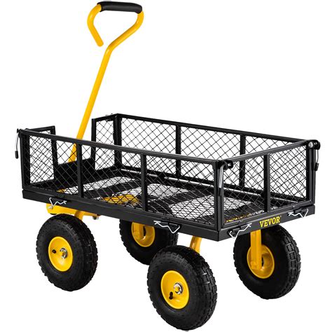 VEVOR Garden Carts Heavy-Duty Yard Dump Wagon Cart Steel Lawn Utility ...