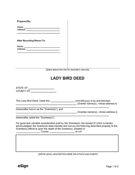 Lady Bird Deed Florida Form Pdf