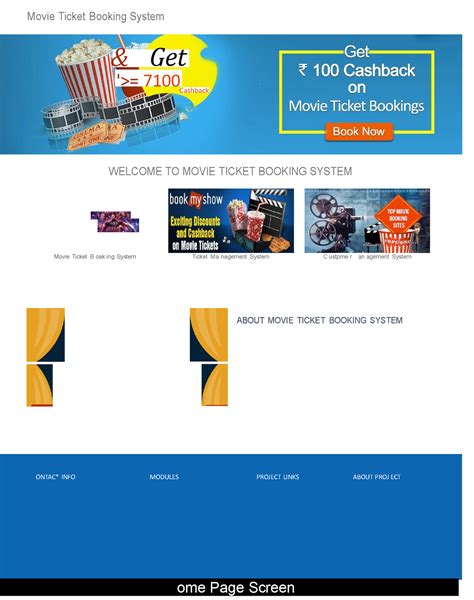Python django and mysql project on movie ticket booking system screens ...