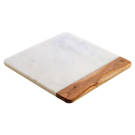 LEXI HOME White Marble Cutting Board with Wood Accents India | Ubuy